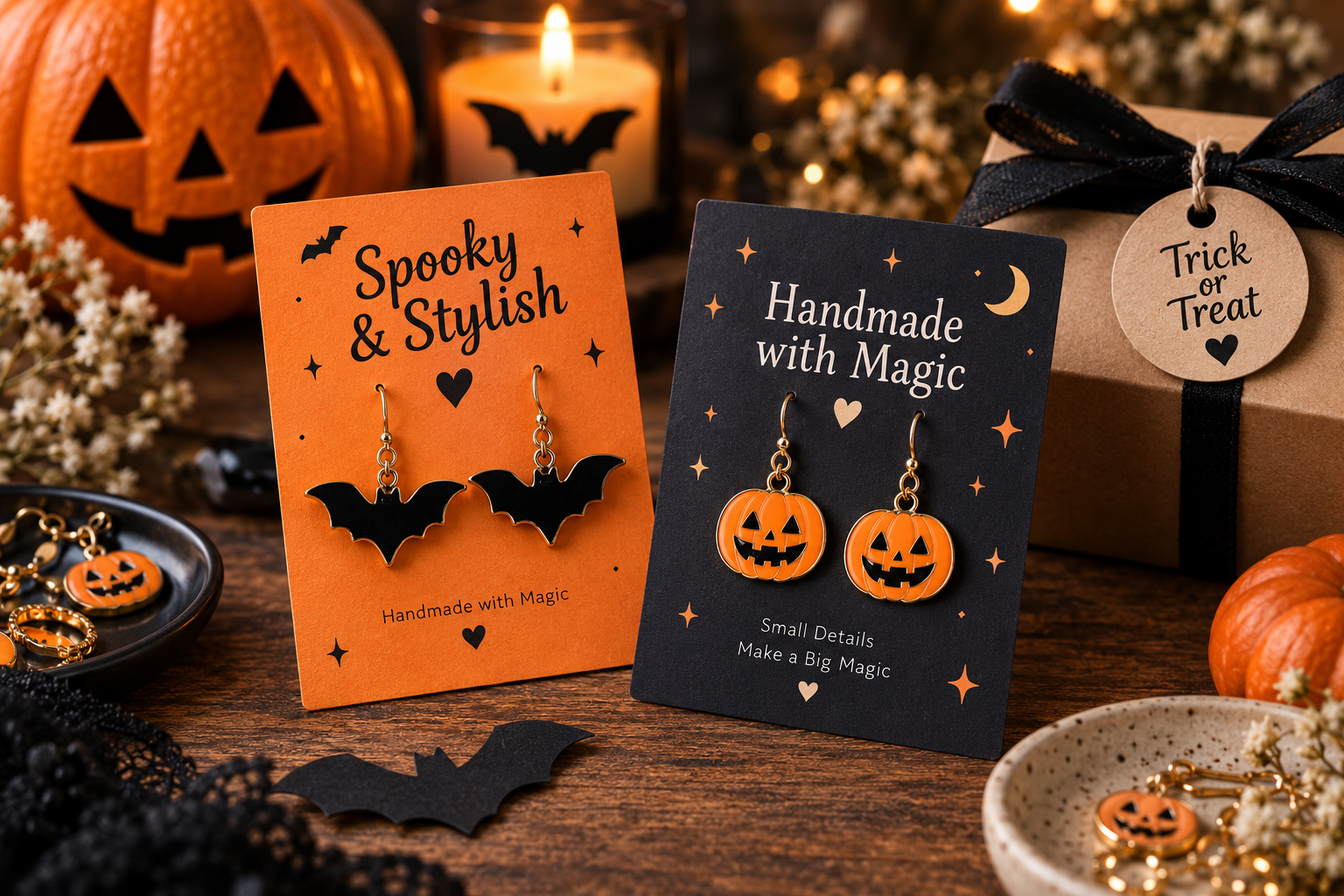 Halloween packaging stickers and labels for small businesses