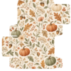 A4 Thanksgiving gift box template with botanical pumpkins and autumn flowers