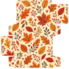 A4 Thanksgiving printable gift box template with orange fall leaves pattern