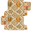 A4 printable Thanksgiving gift box template with vintage patchwork pumpkins and bows